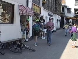 Getting ice creams at Middle Wharf, Mevagissey